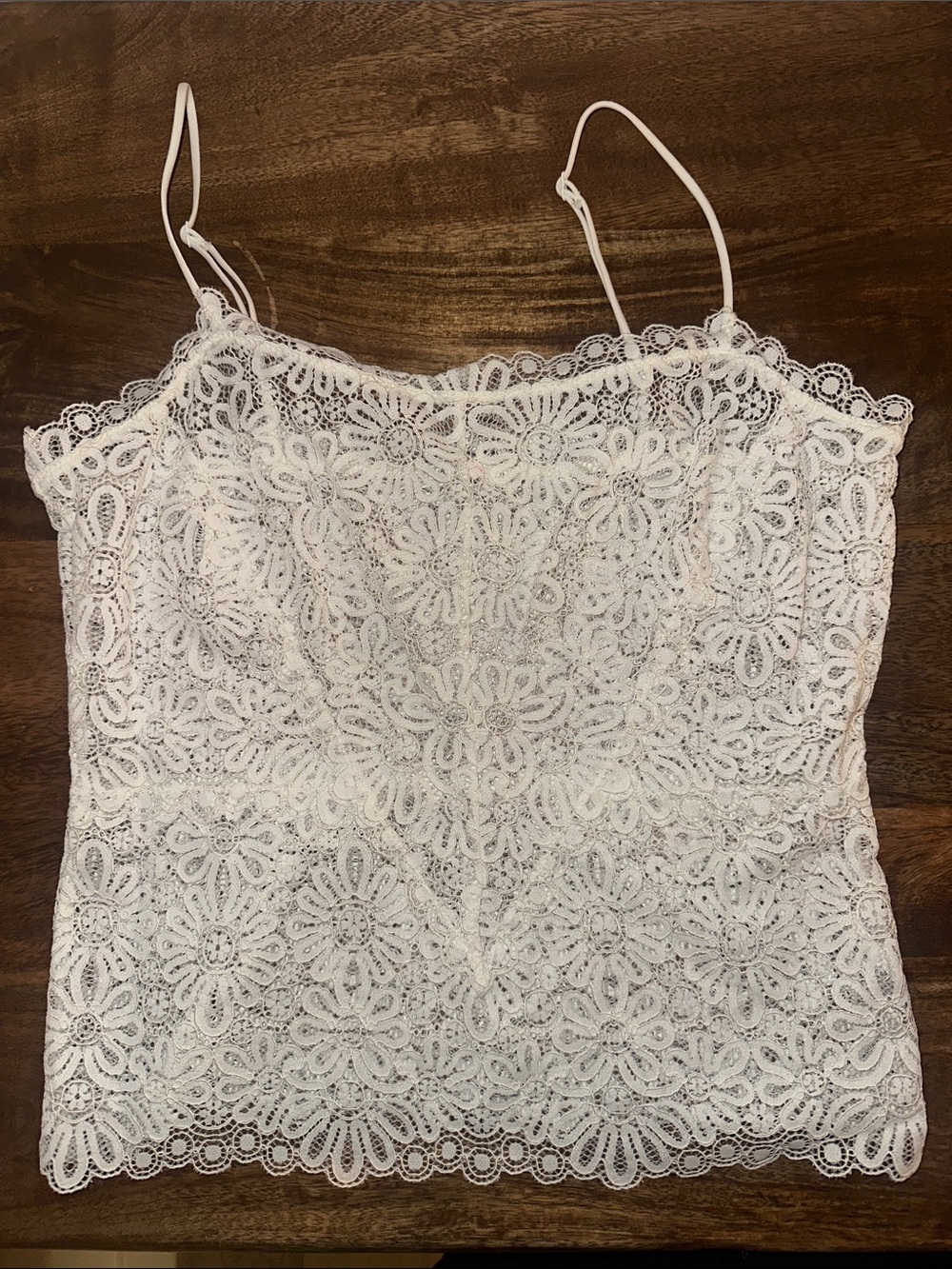 Free People White Floral Crochet Lace Camisole